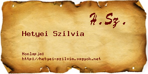 Hetyei Szilvia névjegykártya