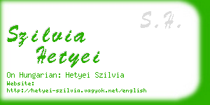 szilvia hetyei business card